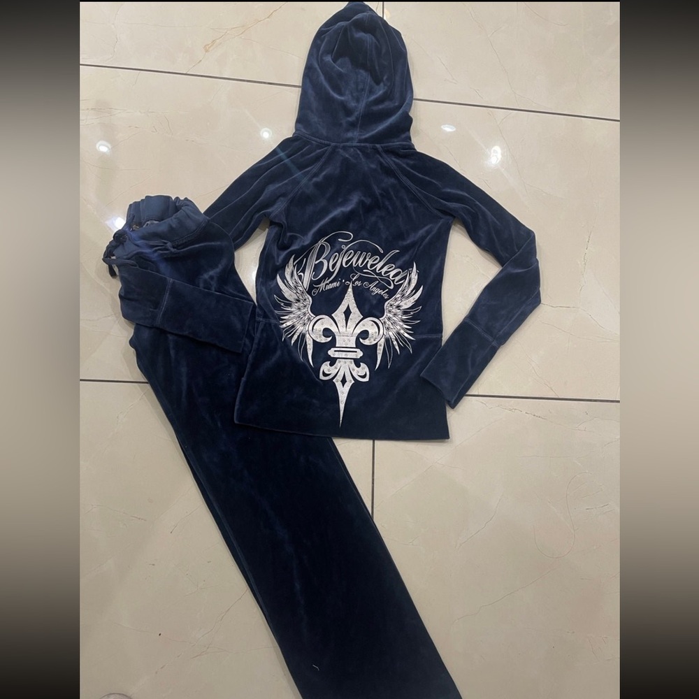 NWOT Bejeweled hooded jacket and pant set